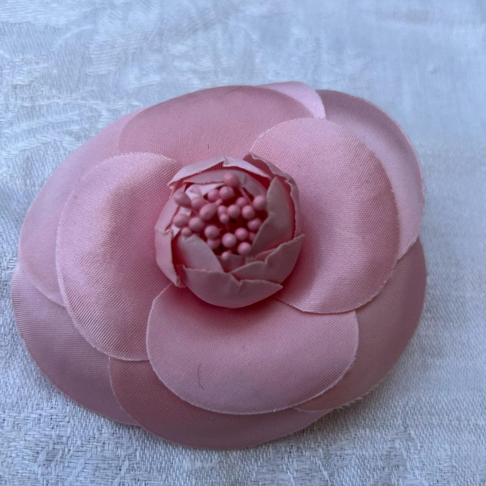 Chanel inspired silk camellia pins.